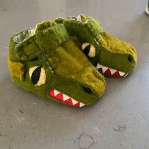 Handmade felt alligator slippers or toddler shoes